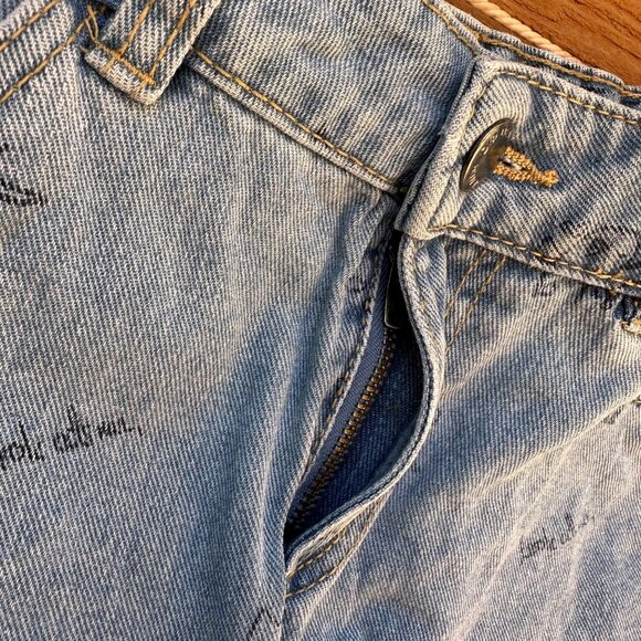 Dip Denim Adjustable Waist Skirt M (8-10) Girls Blue With Printed Graphics & Dis - Picture 8 of 14